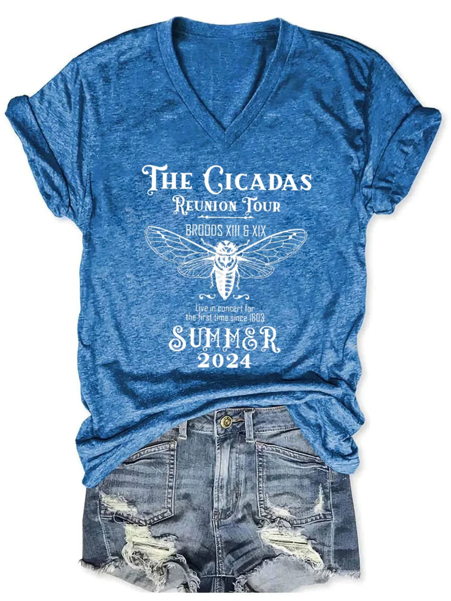 The Cicadas Reunion Tour V-neck T-shirt