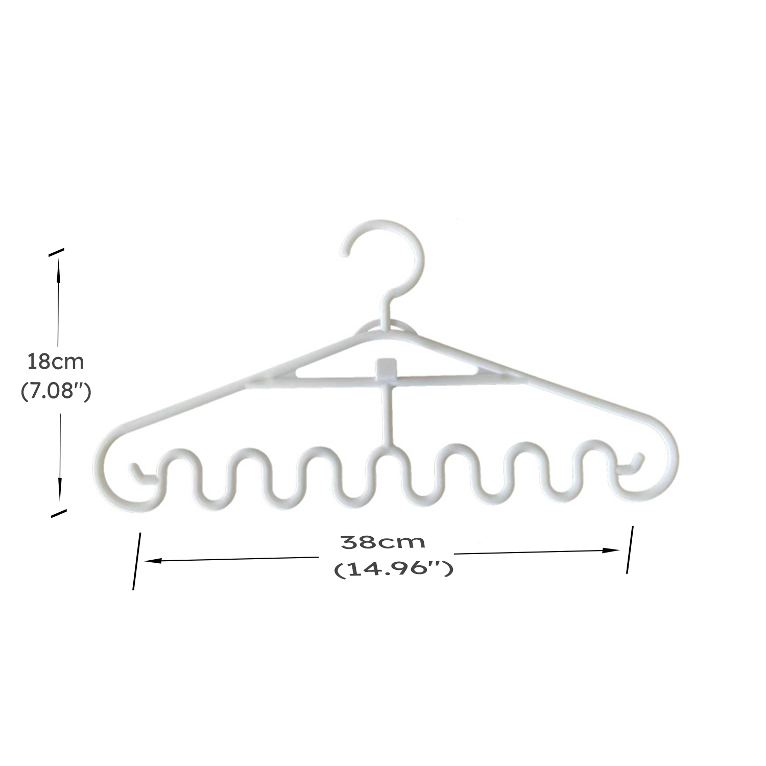 3-pack Wave Hangers Non-Slip Plastic Multifunction Hanging Drying Rack for Ties Scarfs Clothes Bags