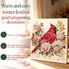 Christmas DIY Special Shape Diamond Painting Pearl Art With Inner Frame Kit 25x25cm(Red Sparrow)