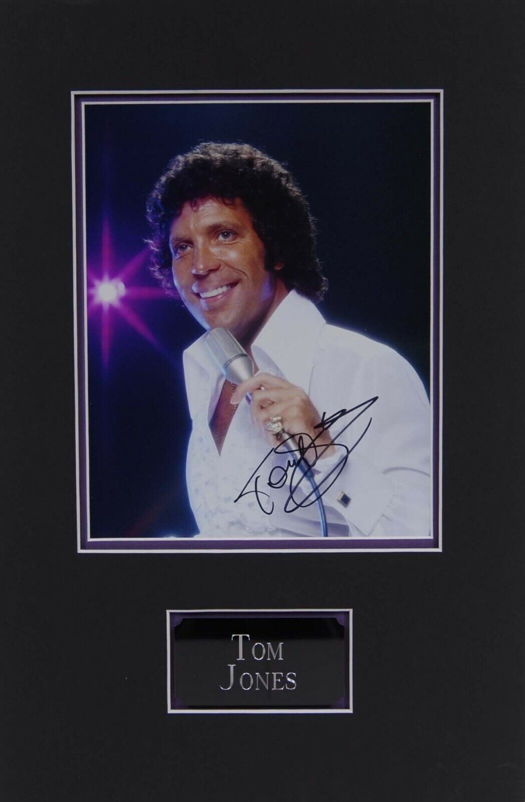 Tom JONES SIGNED Autograph Signed 10x8 Mounted Photo Poster painting AFTAL COA Welsh Singer