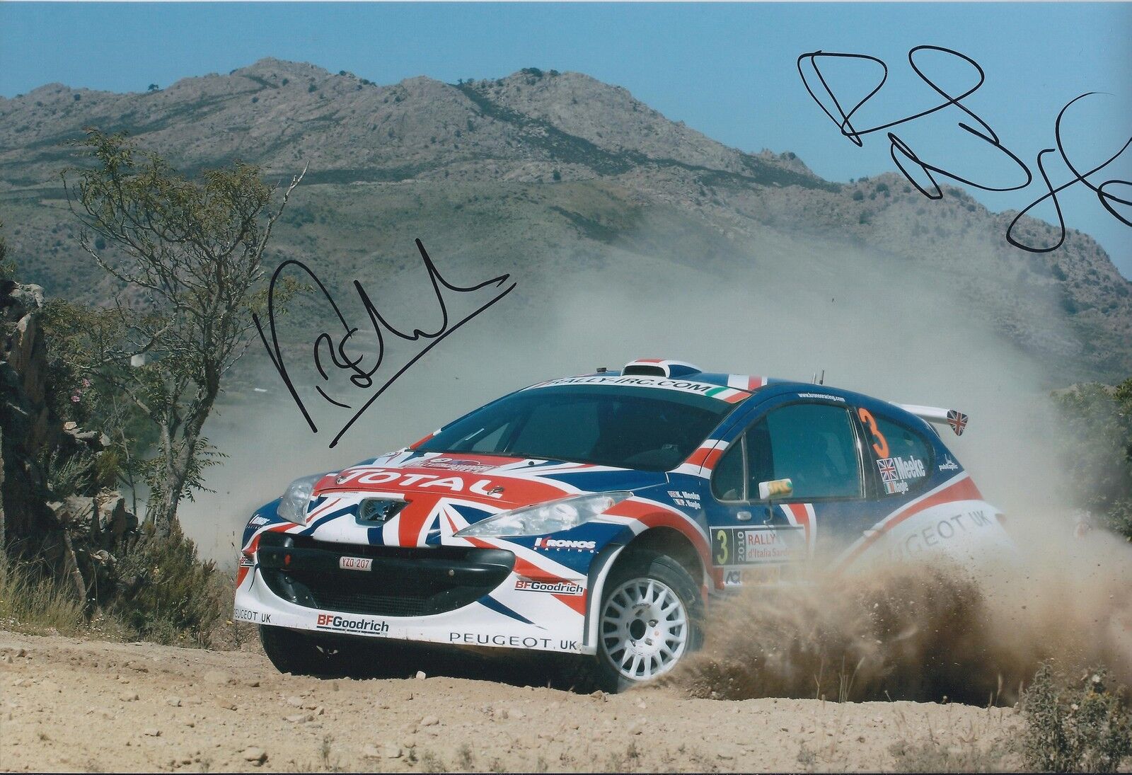 Kris MEEKE & Paul MAGLE Double SIGNED Peugeot 12x8 Photo Poster painting AFTAL Autograph COA