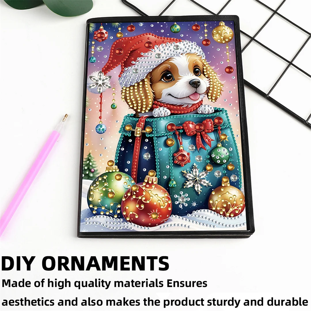 2pcs Xmas Animals Partial DIY 50 Pages A5 Diamond Painting Notebook for Study