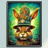 >SALE<Full Embroidery Cotton Thread 11CT Printed Colored Rabbit Cross Stitch 40x55cm