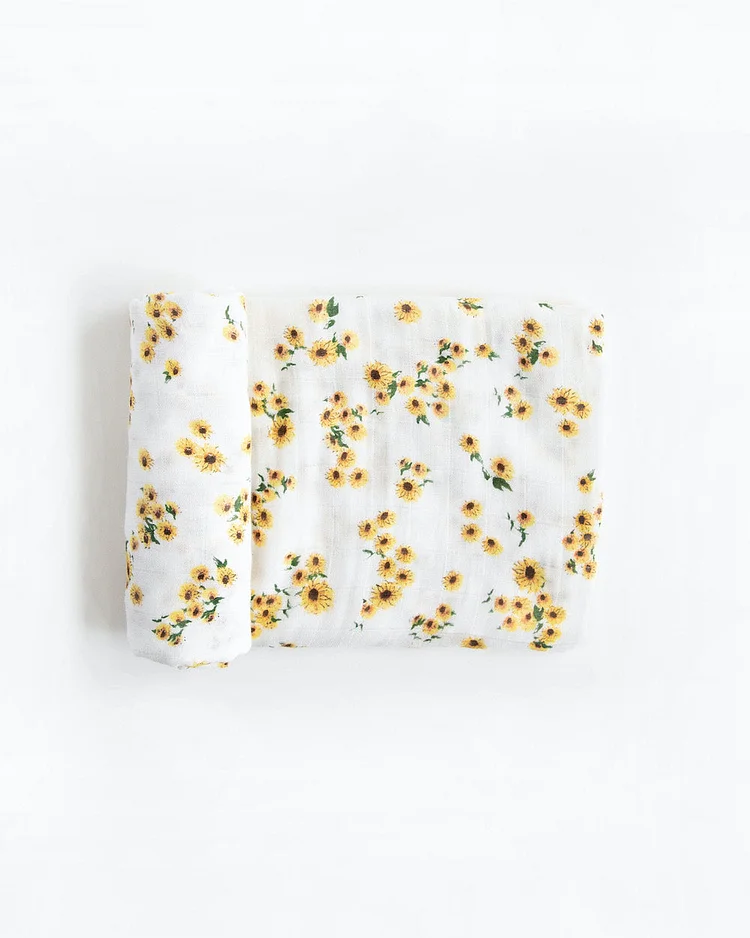 Deluxe Muslin Swaddle Blanket - Ditsy Sunflower