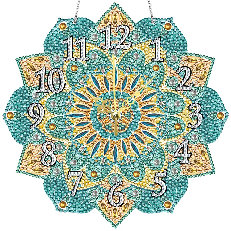 5D DIY Crystal Diamond Clock Paint by Number Kits Mandala Living Room Decoration