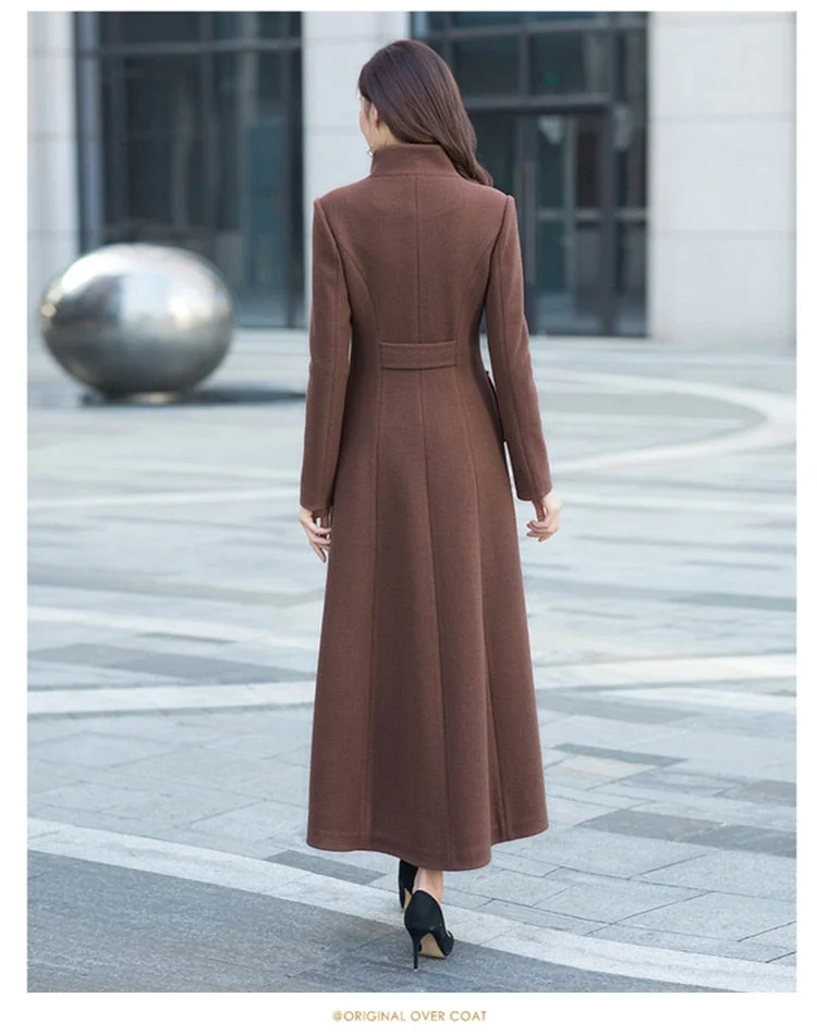 Suofun Solid Slim Plus Size Long Seelve 2021 Fashion New Women Mandarin Coat Women's OverCoat Female Girls Winter Wool Coats