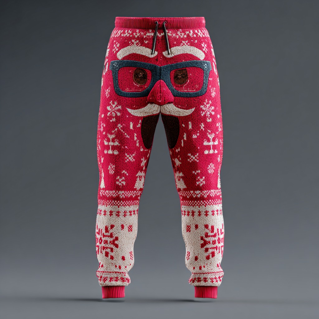 Ugly Santa Claus Knitted Jacquard Thermal Pants elevenforest