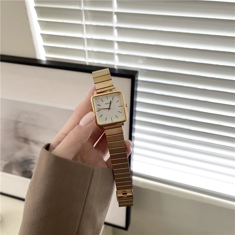 Fashion Solid Color Folding Buckle Quartz Women’s Watches