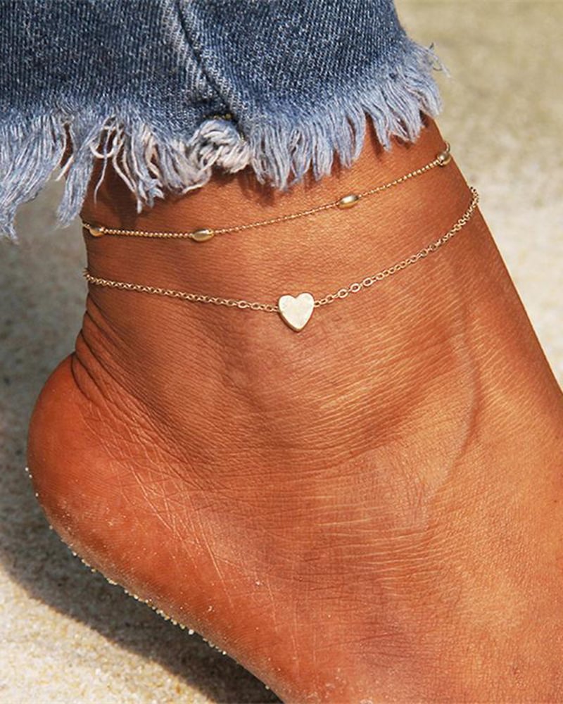Double Heart Anklet