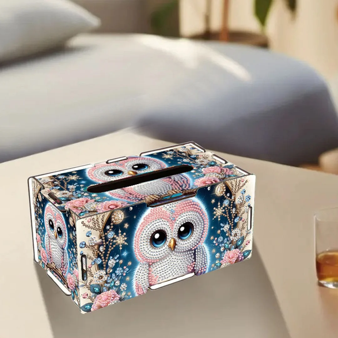 Wooden Diamond Painting Tissue Box for Home and Office Decoration(CZH006)