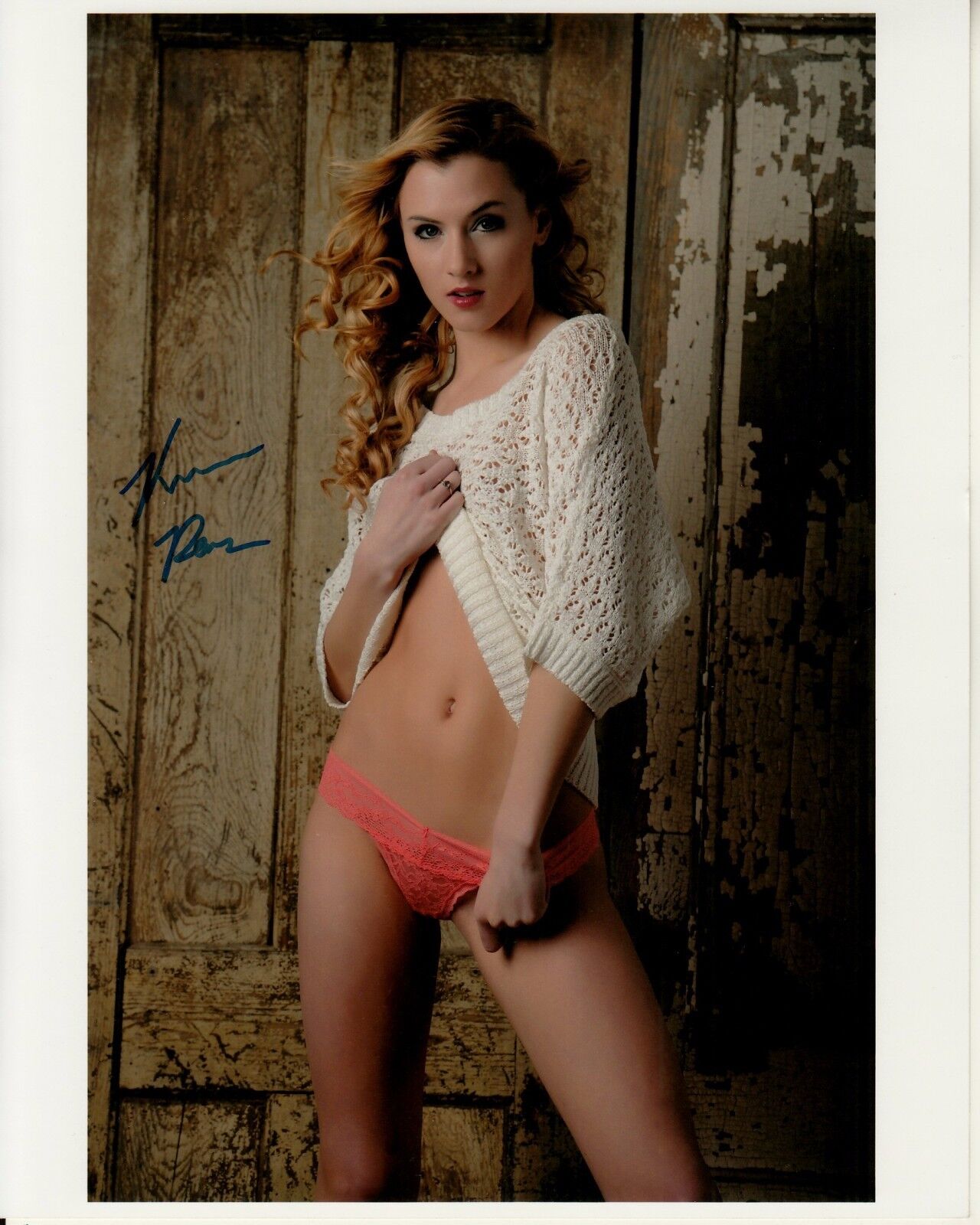 KRISTINA ROSS hand-signed HOT 8x10 CLOSEUP IN LACE PANTIES w/ uacc rd coa PROOF