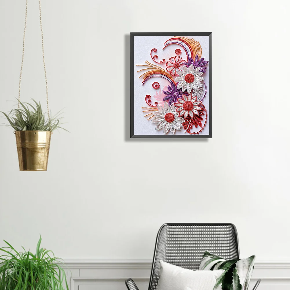 Diamond Painting - Partial Special Shaped Drill - Flower(Canvas|30*40cm)