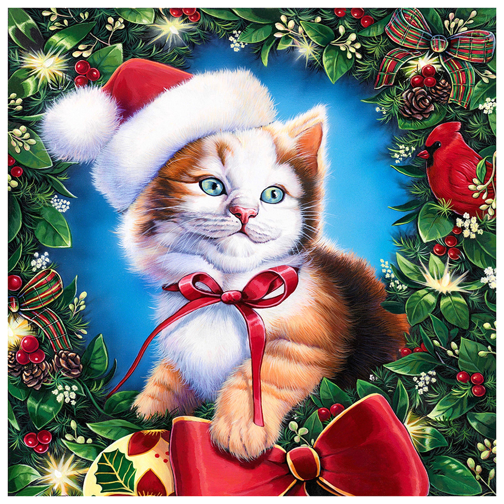 

Stocking Cat - Round Drill Diamond Painting - 30*30CM, 501 Original