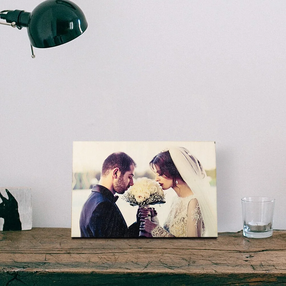 Personalized Wooden Photo Frame Custom Natural Wood Picture Frame Tabletop Decoration Wedding Accessories Family Gift for lovers