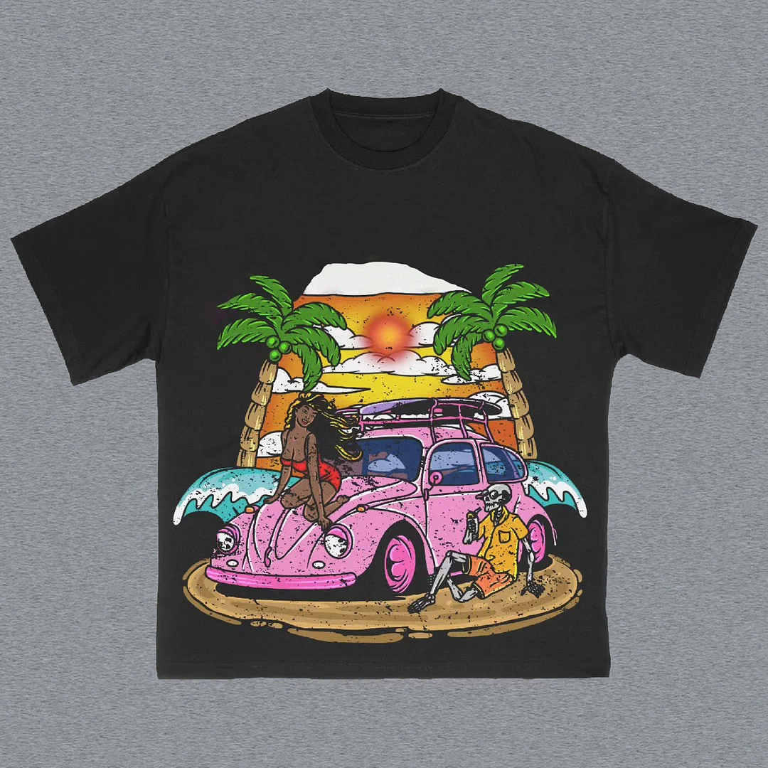 Cartoon Retro Fashion Short Sleeve T-Shirt