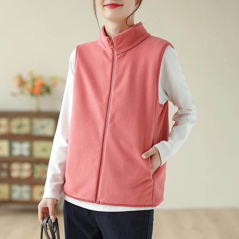 Athvotar Athvotar Autumn And Winter New Mother Dress Rocking Velvet Horse Clip Warm Casual Coat Women Fashion Shoulder Vest Woman