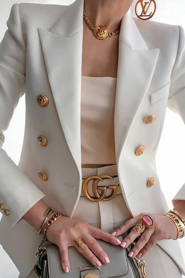 Casual fashion Solid Color Suit Jacket