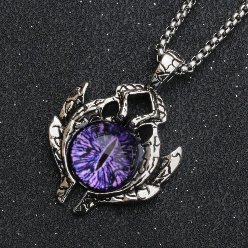 Fashion Devil’s Eye Stainless Steel Stoving Varnish Pendant Necklace 1 Piece