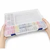 64 L Boxes B Clear Bead Organizer Box with Compartments Plastic Storage Boxes Set with Stickers Multifunctional Diamond Painting Storage Containers for Diamonds Seeds Beads Nail Rhinestones