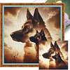 German Shepherd-14CT Stamped Cross Stitch 45*45cm tapestrymarket