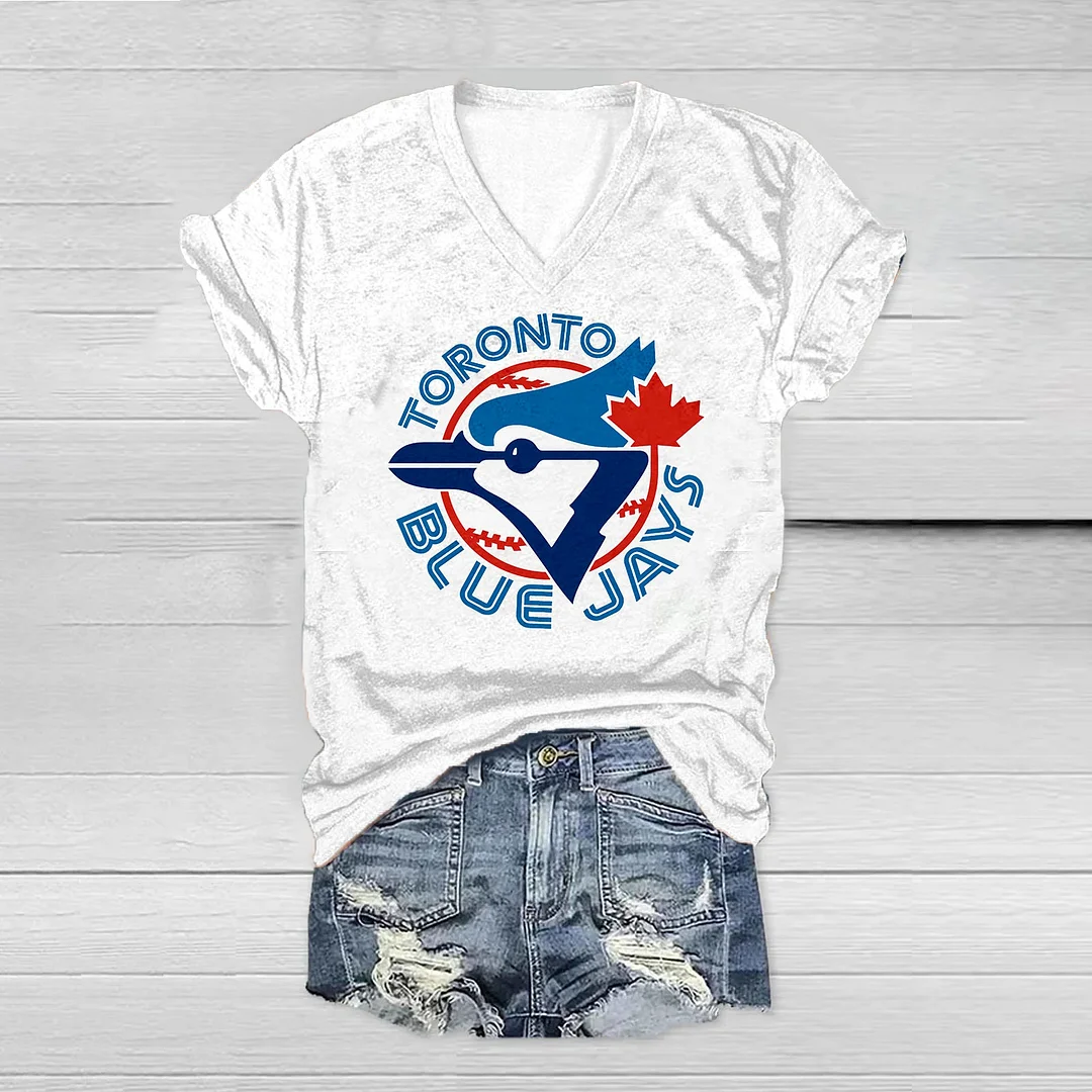 Toronto Blue Jaysdis Print V-Neck T-Shirt