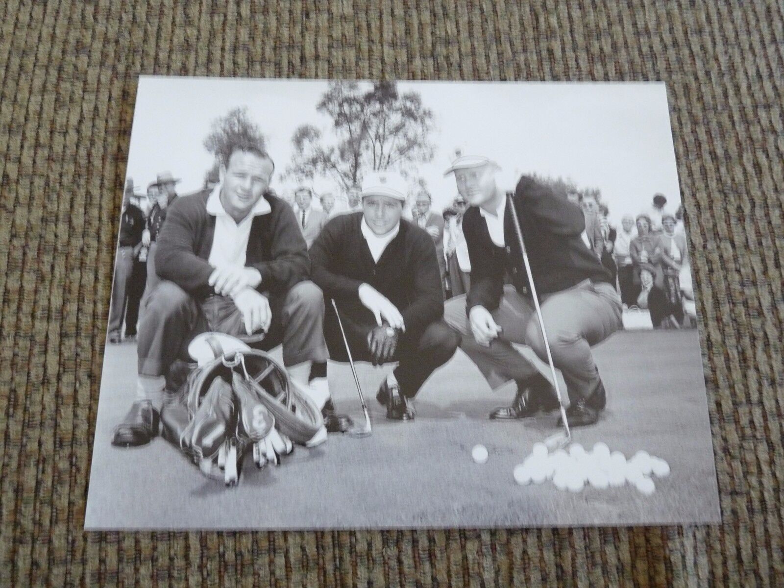 Arnold Palmer, Jack Nichlaus Gary Player B&W Golf Photo Poster painting PDA Masters