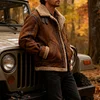 Men's Winter Fur Coat, Plush And Thickened Motorcycle Clothing, Deerskin Jacket, Cotton-Padded Leather Jacket