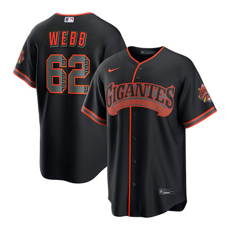 Youth San Francisco Giants #62 Logan Webb Nike Black Alternate Replica Jersey