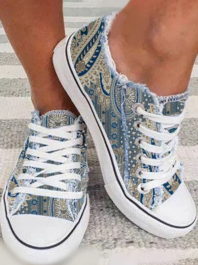Ethnic Vintage Print Canvas Shoes