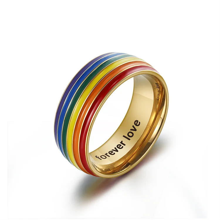 Personalized Rainbow Ring LGBT Pride Gifts