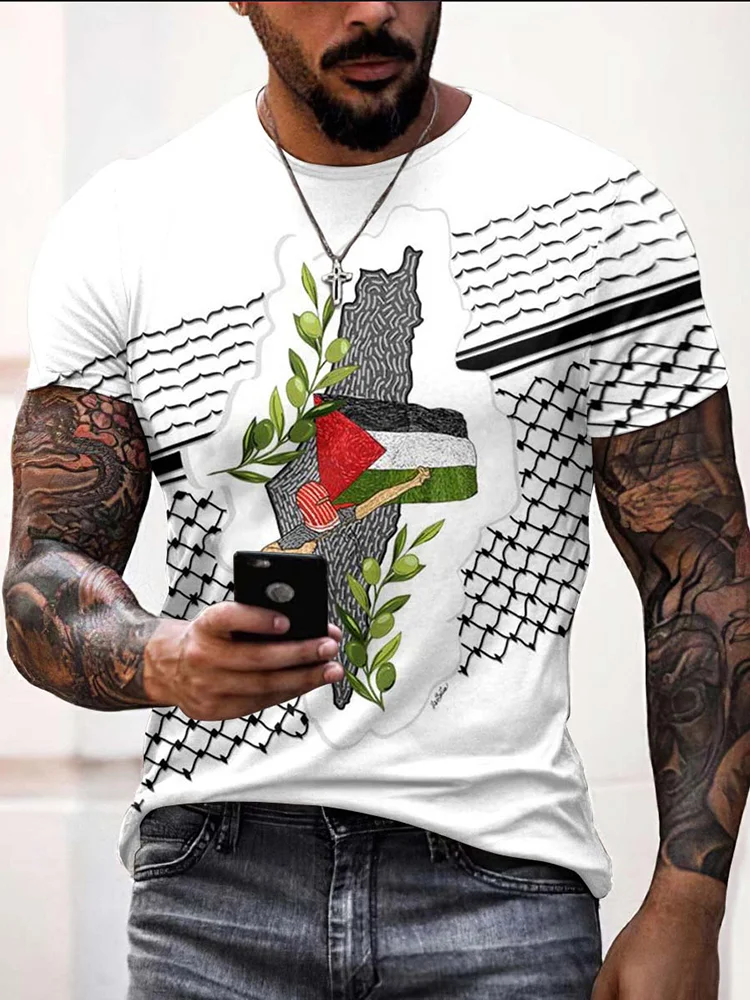 Men's Hope Peace Forever Print Casual T-Shirt