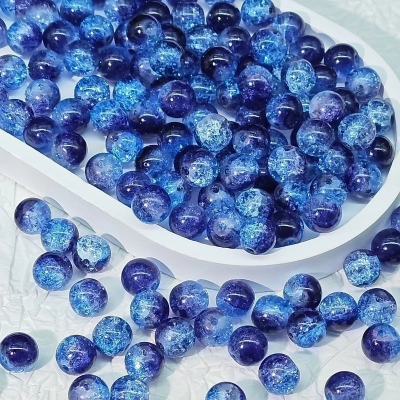 50 PCS/Package Diameter 10mm Diameter 8mm Glass Crackle Glass Beads Round Jewelry Accessories