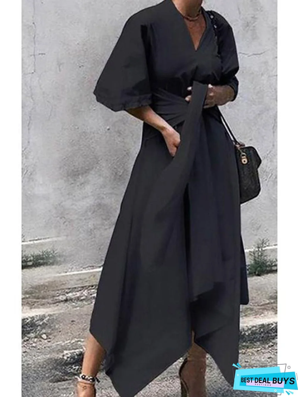 Women's A-Line Dress Midi Dress Half Sleeve Solid Color Summer Elegant White Black White Dresses Linen