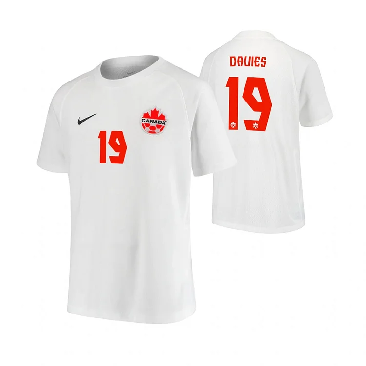 Canada Alphonso Davies 19 Away Shirt Kit World Cup 2022