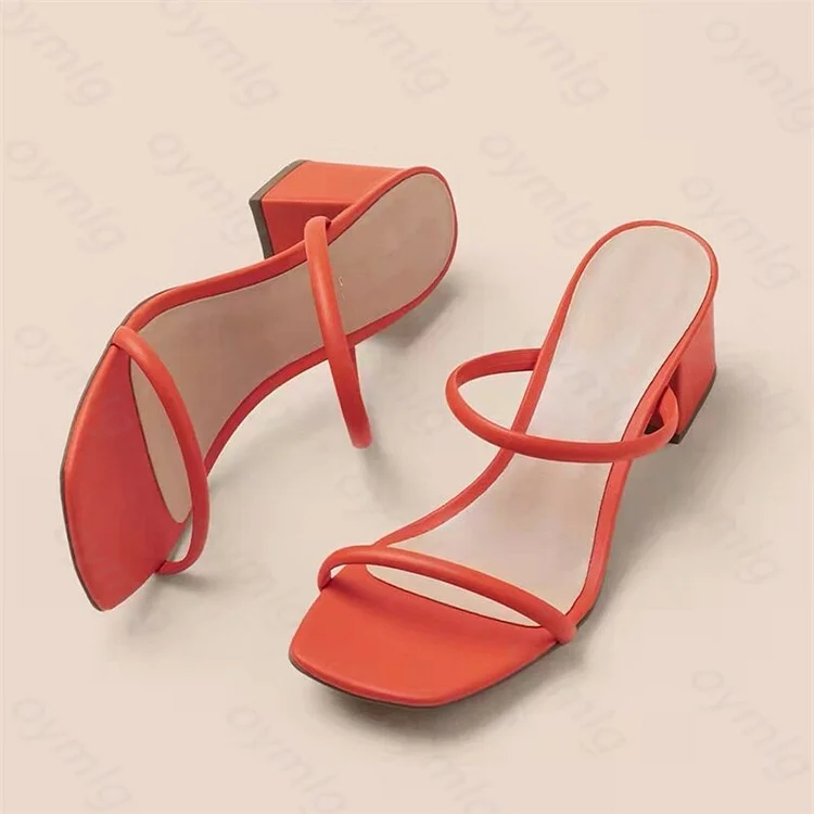 Dubeyi Thin Strap Thick Heel Women Sandals 2022 High Heel Slippers Large Size 42 Women's Shoes Slipper Block Heels for Women