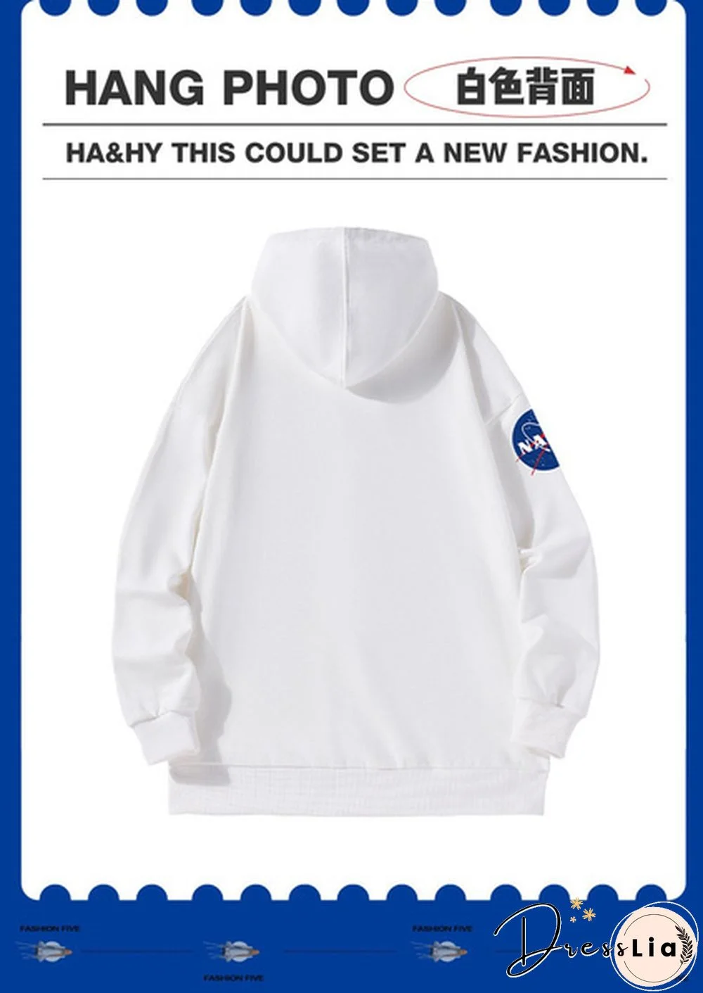 Unisex Hooded Sweater Bear Baseball Long-Sleeved Tops Nasa Tide Brand Pullovers Sweatshirts