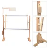 (US Local)Wooden Cross Stitch Frame Height Adjustable Embroidery Floor Stand Rack (S)