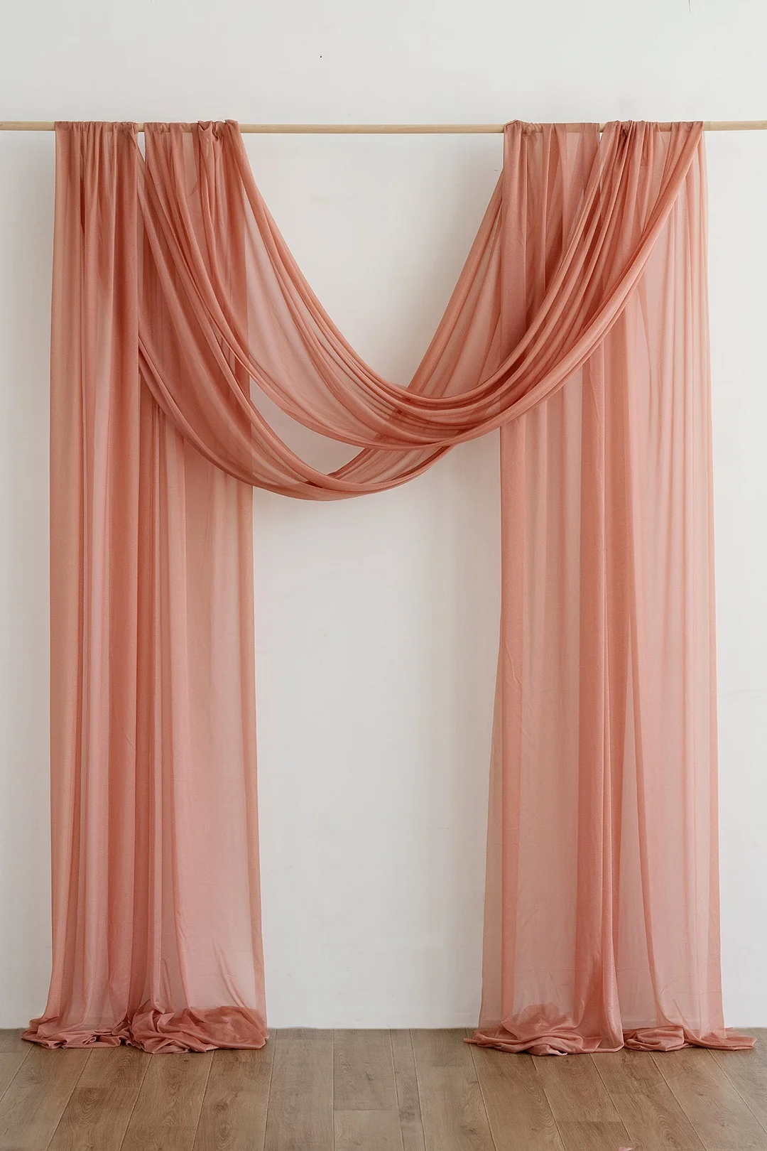 2 Panels Sheer Wedding Arch Draping 30" w x 32ft - 12 Colors