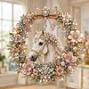 DIY White Horse Pearl Art Diamond Painting Wreath Pendant