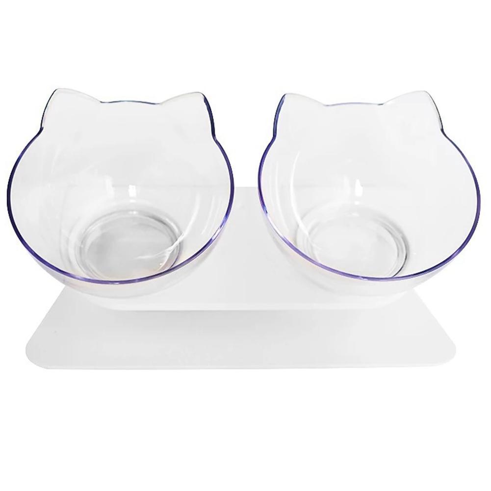 

Removable Oblique Cat Ears Pet Bowl Transparent Feeder Non-slip Holder, 501 Original