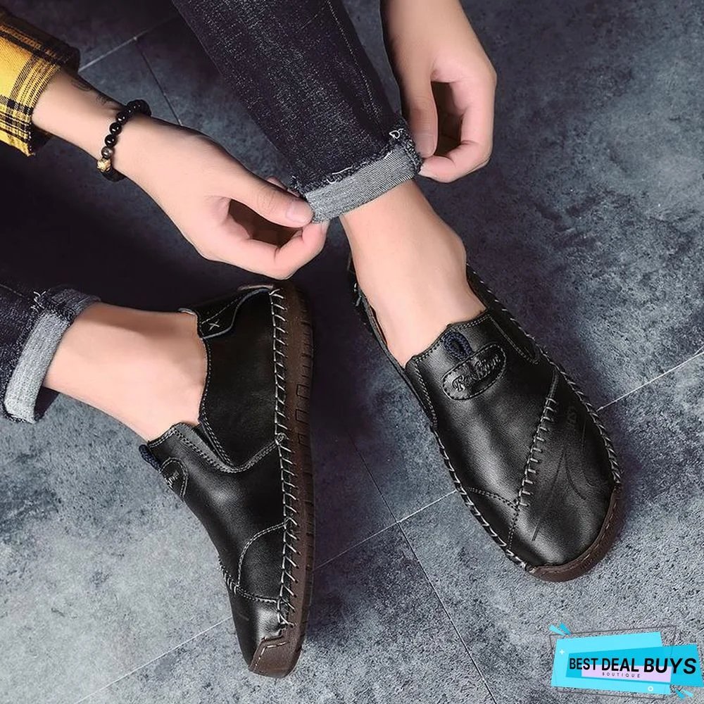 Hot Sale Genuine Leather Men's shoes Moccasins Loafers Shoes Waterproof Soft Breathable Flats
