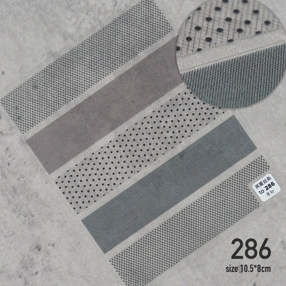 3D Engraved Nail Art Stickers Black and white Leaf Flower high quality Water Decals Embossed Pattern Nail Water Slide Decals