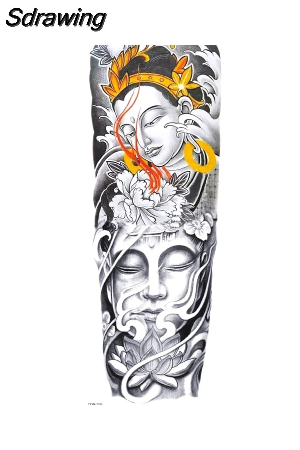 Sdrawing Tattoo Dragon For Men Waterproof Sleeves Angel Tiger Snake Animal Stickers Waterproof Temporary Tattoos Skeleton Hand 521-1