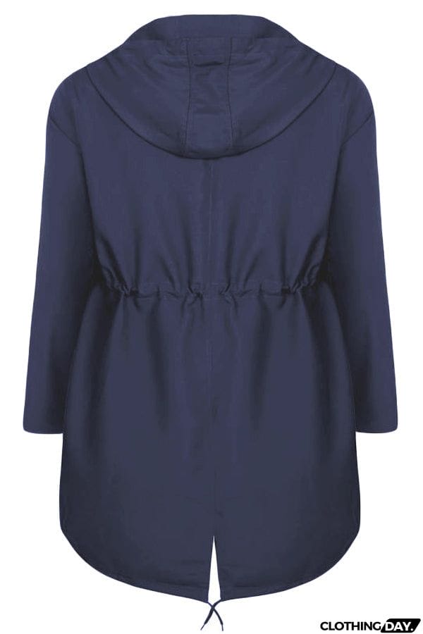 Plus Size Pocket Parka Jacket