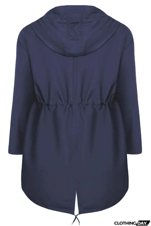 Plus Size Pocket Parka Jacket