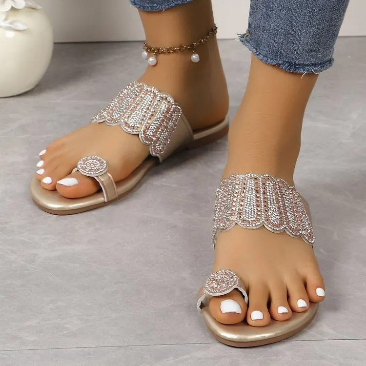 Yyvonne Sleeve Flat-Bottomed Slippers Women In Summer 2025 Flat-Bottomed Light Cool Slippers Women