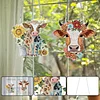 2pcs Cow 2D Flat DIY Diamond Painting Set Diamond Art Pendant Wall Door Decor