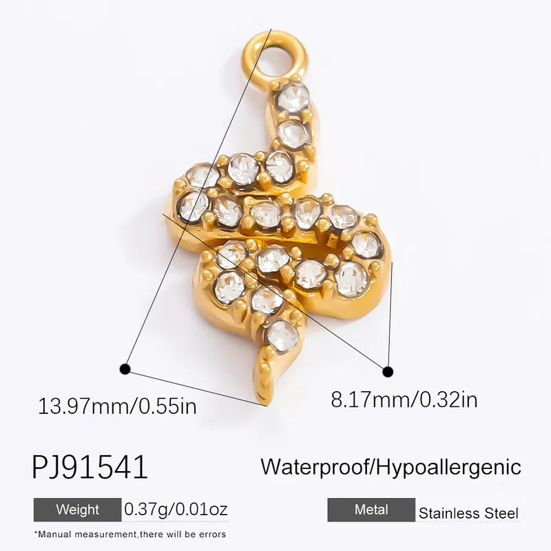 1 Piece 12.64*13.28mm 304 Stainless Steel Zircon 18K Gold Plated Heart Shape Pendant Jewelry Accessories