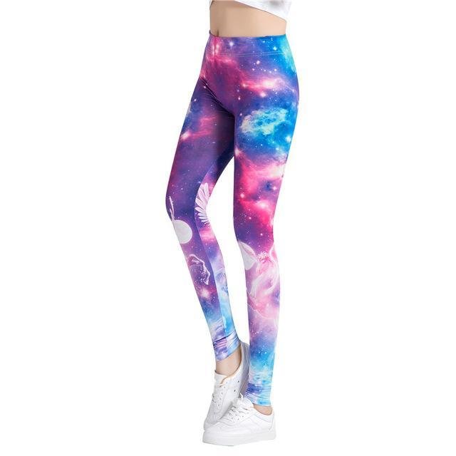 Fitness leggings - Colorful galaxy - High waist-elleschic