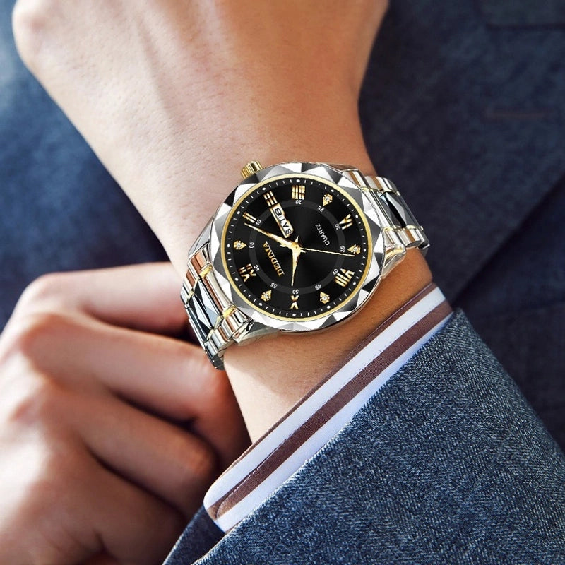 Casual Classic Style Color Block Solid Color Buckle Quartz Men’s Watches